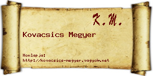 Kovacsics Megyer névjegykártya